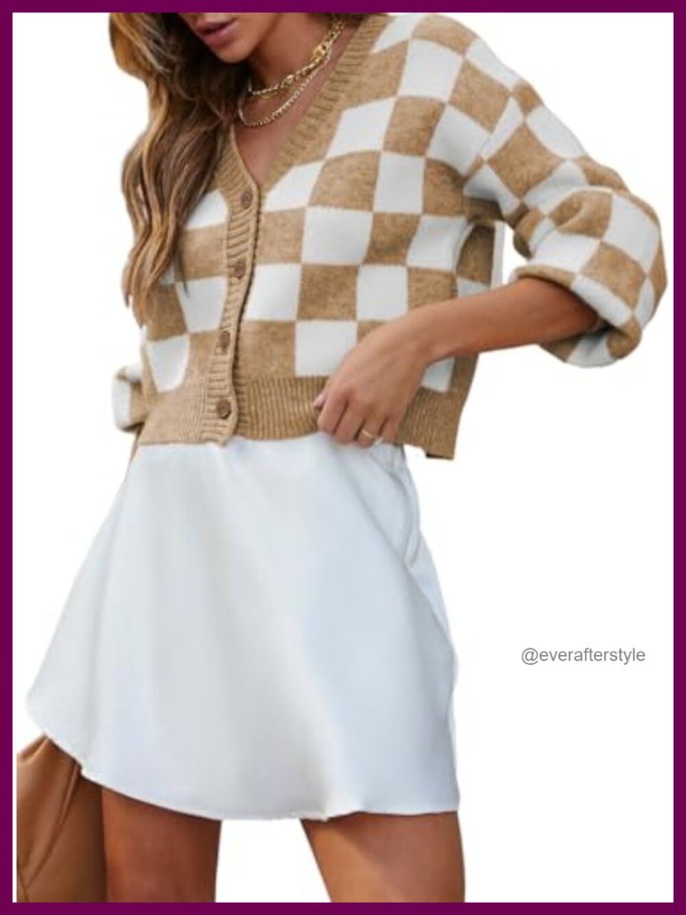 Women's Cropped Cable Knit Cardigan Long Sleeve V-Neck